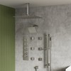 YAWWALK Thermostatic Valve 15-Spray 16 and 6 in. Dual Ceiling Mount Shower Head and Handheld Shower - 2 of 4