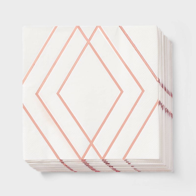 30ct Lunch Napkins Rose Gold - Spritz&#8482;, 1 of 4