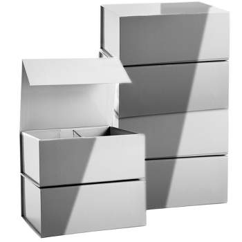 Stockroom Plus 6 Pack Magnetic Gift Boxes with Lids, 9.5x7x4 Inches for Birthday, Wedding, Groomsman and Bridesmaid Proposal Box, Gray