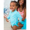 RuffleButts Baby Girls UPF50+ Sun Protected Gingham Long Sleeve One Piece Rash Guard - 4 of 4