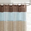 SEVOBAL Shower Curtain Faux Silk with Pintucked Detailing and Colorblock Design for Stylish Bathroom Decor, Blue, 72"*72"*0.13" - 4 of 4