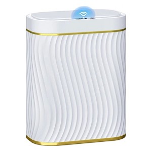 Aoibox Touchless Bathroom Trash Can with Smart Sensor Lid, 2.6 Gallon Waterproof Garbage Bin for Bedroom, Office, Living Room - 1 of 4