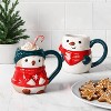 8 fl oz Christmas Earthenware Figural Mini Mug - Wondershop™ - 2 of 3