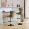 Vintage Retro PU Swivel Bar Stool Set of 2, Height Adjustable From 26-33 Inch, Modern Bar Stool with Comfortable Back for Home Bar Kitchen Island - 3 of 4
