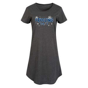 Women's - Instant Message - Winter Graphic T-shirt Dress - 1 of 4