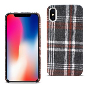 Reiko iPhone X/iPhone XS Checked Fabric Case in Brown - 1 of 4