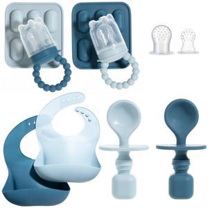 Baby Feeding Set - Fruit Feeders, Silicone Bibs & Baby Spoons for Self-Feeding- First Stage Baby Must-Haves, Gum-Friendly, BPA-Free, Easy to Clean - 1 of 4