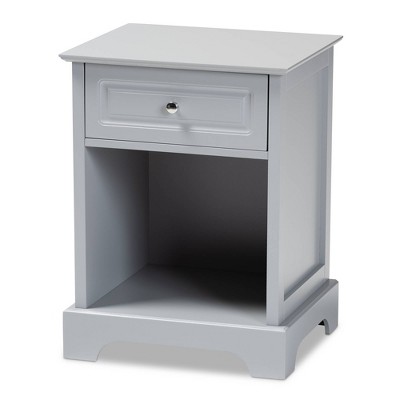 light grey wood nightstand