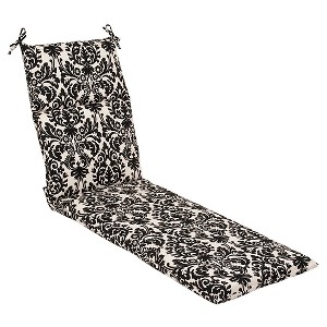 Outdoor Chaise Lounge Cushion - Black/White Floral
