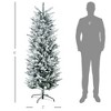 6' Artificial Flocked Christmas Trees, with Snow Frosted Branches, Auto Open, Steel Base - 3 of 4