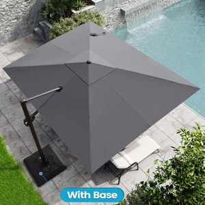 Crestlive Products 9x10.5FT Cantilever Umbrella UV30+ Outdoor 360 Degree Rotation Offset Umbrella 6 Heights Adjustable with Base - 1 of 4