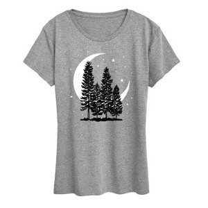 Women's - Instant Message - Crescent Moon Trees Short Sleeve Graphic T-Shirt - 1 of 4