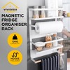 ADIVO Magnetic Fridge Storage Shelf with Paper Towel Holder Kitchen Spice Rack Organiser - White - 3 of 4