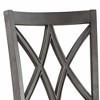 Asian Hardwood Solids and Veneers Upholstered Side Chair (Set of 2) with Nailhead Detailing, Web Back, Turned Legs, and Slate - 4 of 4