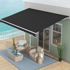 Outsunny 16' x 10' Electric Retractable Awning, Sun Shade Shelter with Remote Controller and Crank Handle for Deck, Balcony, Yard, Black - 2 of 4