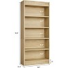 TackView Farmhouse 5-Tier Tall Bookcase with Display Rack & Fluted Design - Rustic Wood Bookshelf for Office or Library - 3 of 4