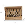 HomeRoots 16" Natural And Black Bottoms Up Serving Tray With Handles And LED Lights - 3 of 4