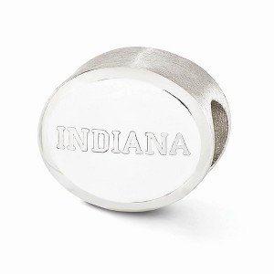 Black Bow Jewelry Sterling Silver & Red Enamel Indiana University Collegiate Bead Charm - 1 of 4