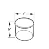 Azar Displays Clear Acrylic Cylinder, Plastic Round Container and Riser, 4"W x 6"H - 3 of 4