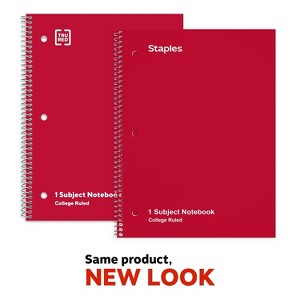TRU RED 1-Subject Notebook 8" x 10.5" College Ruled 70 Sheets Assorted Colors TR58375M - 1 of 3