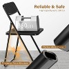 VINGLI Folding Chair Modern Iron Frame Accent with Woven Texture Panel, Space-Saving Design,(Black, 4 Pack) - 4 of 4