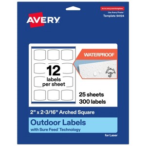 Avery Outdoor Waterproof Labels, 2" x 2-3/16" Arched Square - 1 of 4