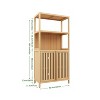 NicBex Bamboo Bathroom Storage Cabinet,Floor Cabinet with 2 Louvered Doors&2 Shelves,Freestanding Storage Cabinet for Bathroom,Bedroom&Hallway - 4 of 4