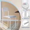 Nasitip 1PCS Dining Chair, Stackable Modern Kitchen Chairs, Plastic Chair with Metal Legs,Waterproof & Stain-Resistant,for Indoor and Outdoor(White) - 4 of 4