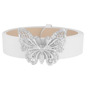 INSPIRE CHIC Women's Fashion Versatile Rhinestone Butterfly Buckle Belt - 1 of 4
