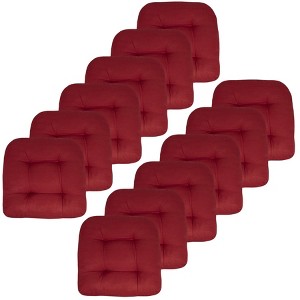 Patio Cushions Outdoor Chair Pads Thick Fiber Fill Tufted 19" x 19" by Sweet Home Collection® - 1 of 4