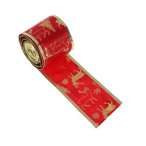 Unique Bargains Gift Wrap Ribbons Reindeer Polyester 78.74"x1.97" 1 Pc - 1 of 4