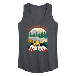 Women's - Disney - Coffee And Camping Graphic Racerback Tank - 1 of 4