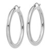 Black Bow Jewelry 4mm x 40mm 14k White Gold Classic Round Hoop Earrings - 2 of 4