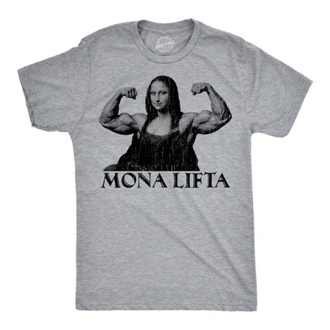 Мужская футболка Crazy Dog T-Shirts, Inc. Funny T Shirts Mona Lifta Sarcastic Workout Tee For Men, цвет: Светлый серый