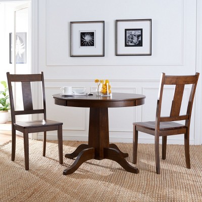Rustic Café Finish Classic Splat Back Dining Chair Set of 2