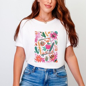 Simply Sage Market Boho Teacher Book Floral Garment Dyed Tee - 1 of 4