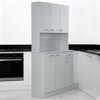 Dexmalle Kitchen Pantry Tall Storage Cabinet with Microwave Shelf,Gray - 4 of 4