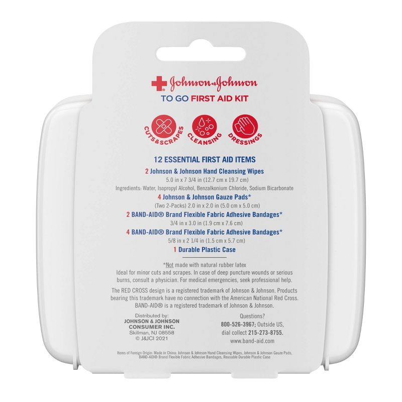 Johnson &#38; Johnson First Aid To Go! Portable Mini Travel Kit - 12pc, 3 of 9