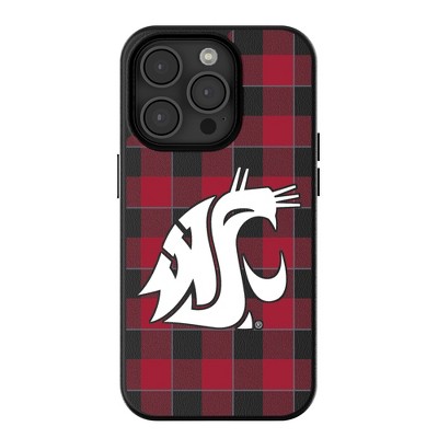 Keyscaper Washington State University Cougars Plaid MagSafe Compatible Cell Phone Case for iPhone 15 Pro