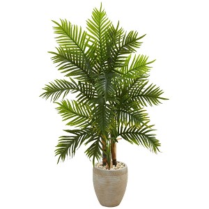 Nearly Natural 5-ft Areca Palm Artificial Tree in Sand Colored Planter (Real Touch) - 1 of 1