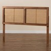 Full Gilbert Wood and Synthetic Rattan Headboard Walnut - Baxton Studio: Bed Frame Mounted, 50" Height - 4 of 4