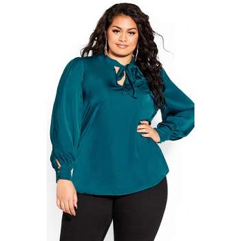 Women's Plus Size In Awe Top - teal | CITY CHIC