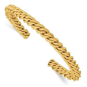 Chisel Stainless Steel Polished Yellow IP-plated Twisted 6mm Cuff Bangle - 1 of 4