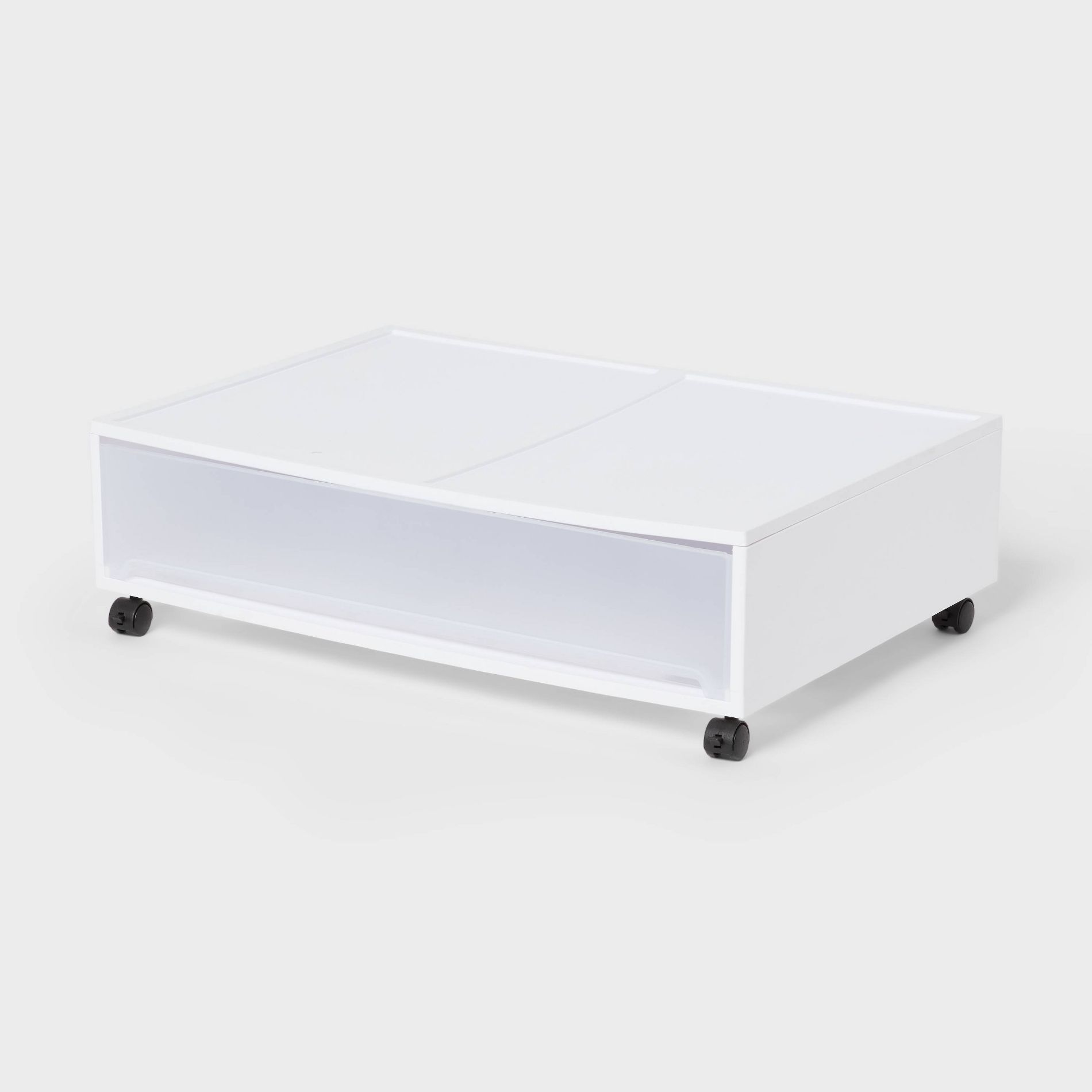 Stacking Modern Wide Underbed Drawer with Caster Wheels White - Brightroom™