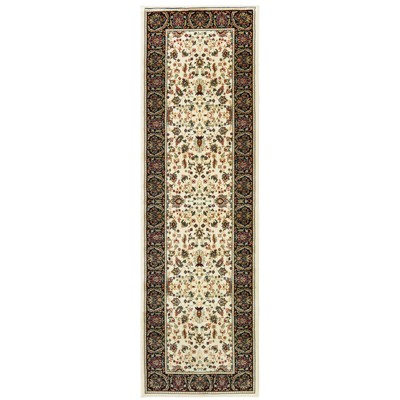 Oriental Weavers Kashan 108X1 Ivory/ Black Indoor Area Rug - 2'3" x 7'6"