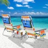 Gymax Beach Chair Set Portable Camping Chairs with 5 Adjustable Positions 3 Pieces Folding Beach Chair and Table Set No Assembly Required - 2 of 4