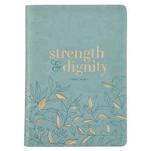 Christian Art Gifts Scripture Journal Strength Dignity Proverbs 31:25 Bible Verse Inspirational Faux Leather Notebook, Zipper Closure, 336 Ruled - 1 of 1