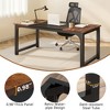 Lirago Brown 70.86" Conference Table E1 Engineered Wood Metal Frame 31.5x63x29.5 6-Seater Meeting Desk - 4 of 4