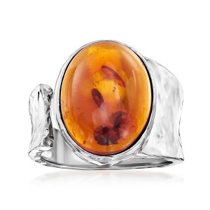 Ross-Simons Amber Hammered Open-Wrap Ring in Sterling Silver - 1 of 4