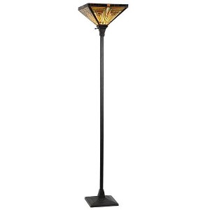 Chloe Lighting Innes Tiffany-Style 1 Light Mission Torchiere Floor Lamp 14" Shade - 1 of 3